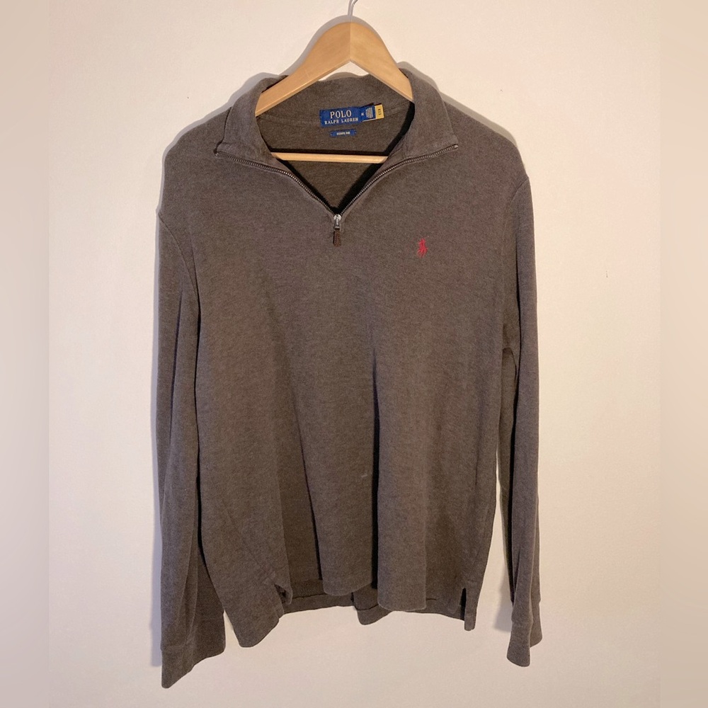 Polo Ralph Lauren Brown Quarter-Zip Sweater Pullover